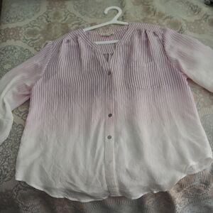 Indigo Rose Lavender and White Ombre Blouse
